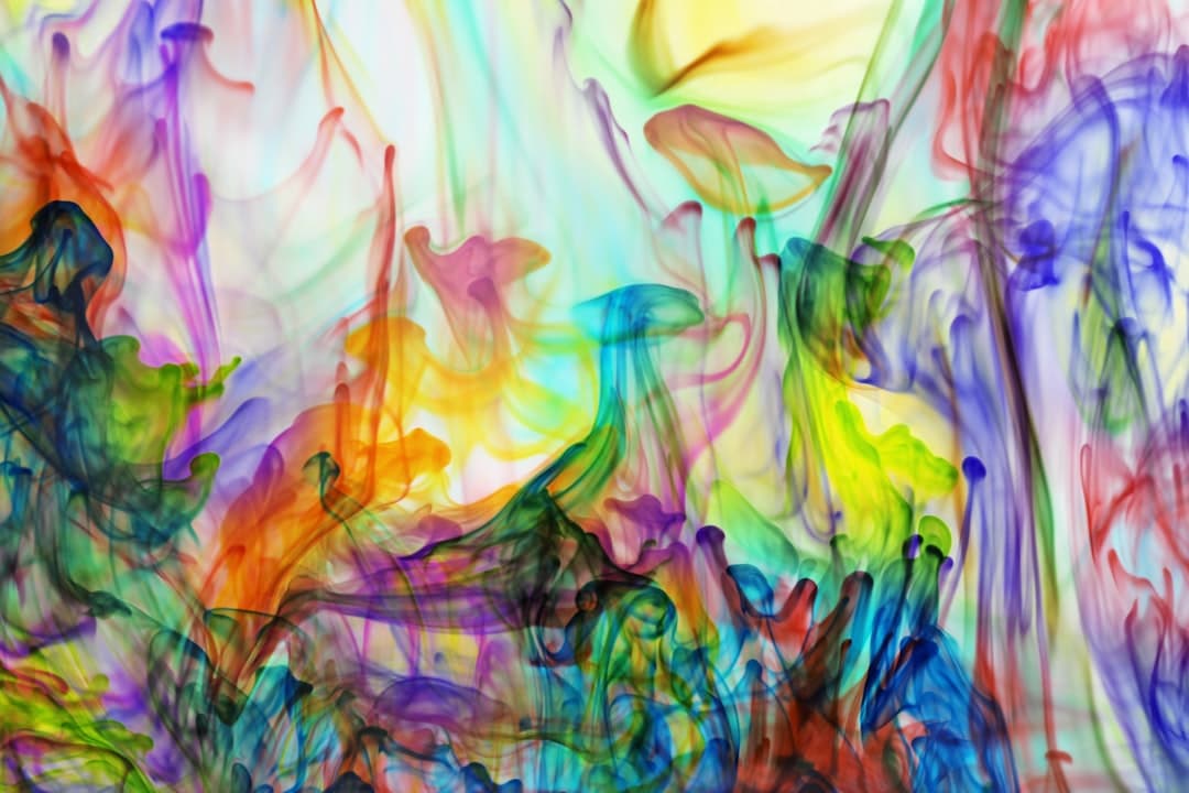 Abstract colorful ink representing dynamic growth